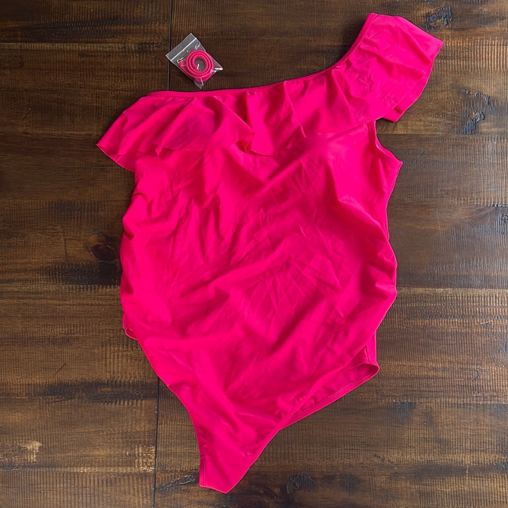 Motherhood maternity swimsuit. Worn once, in like new condition. Size large.